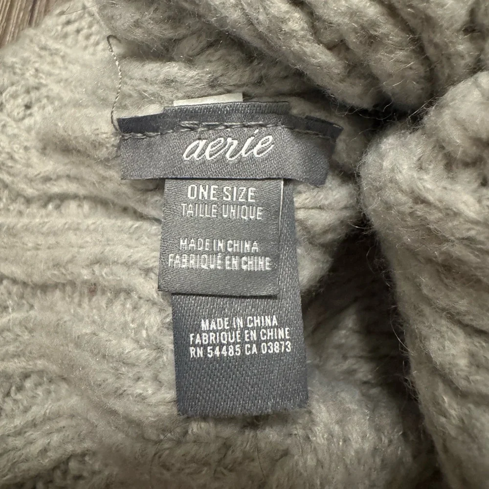 Aerie Knit Beanie with Faux Fur Pom